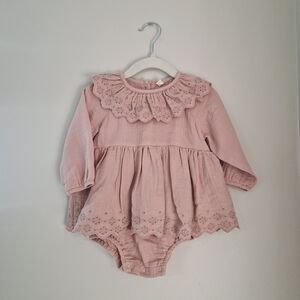 Quincy Mae Blush Eyelet Romper